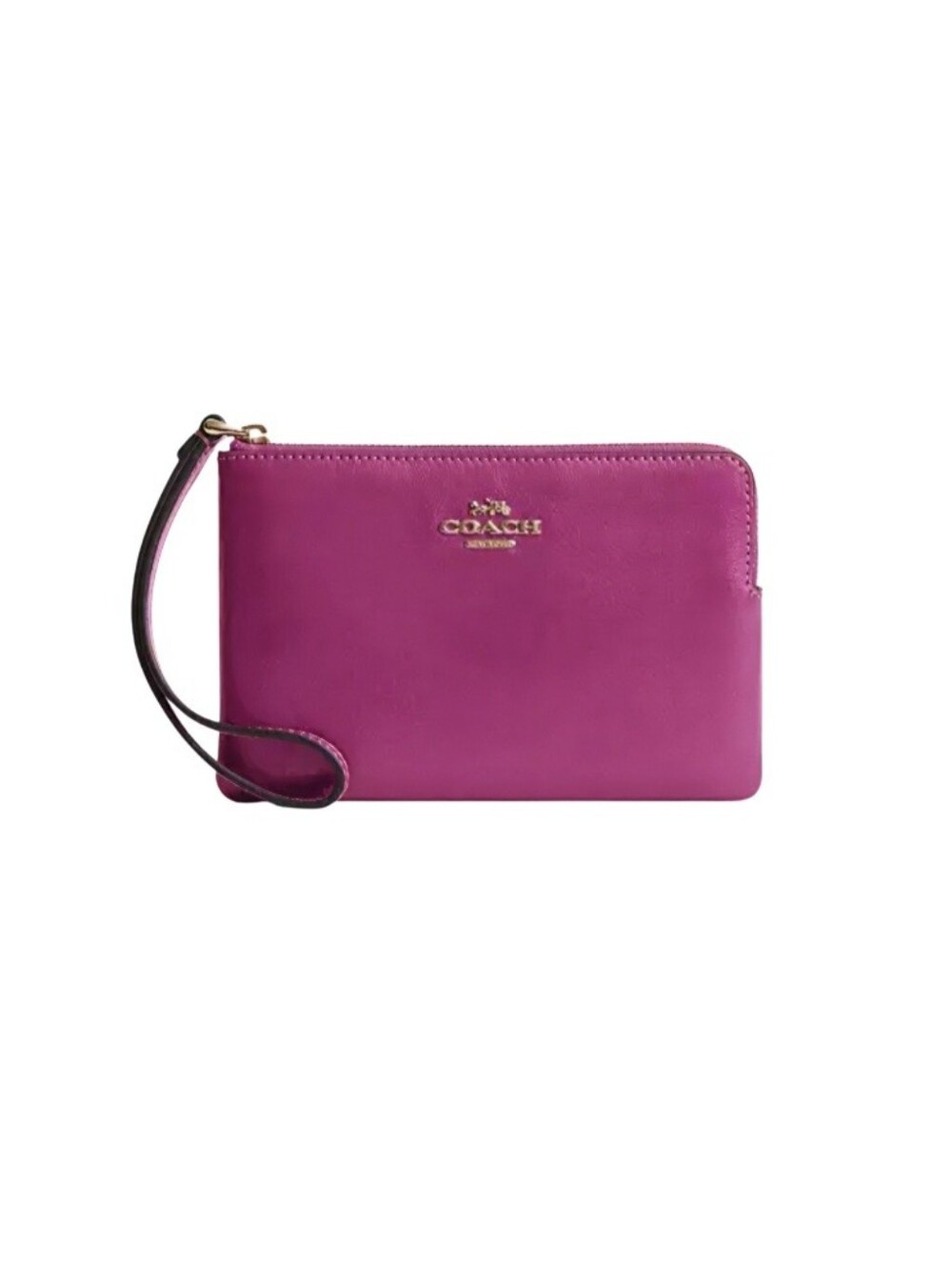 Coach Fuchsia Leather Wristlet Clutch